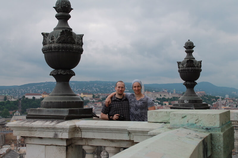 Guests with the panoramic view of Budapest