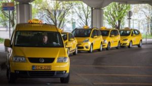 Cabs at Budapest airport arrival